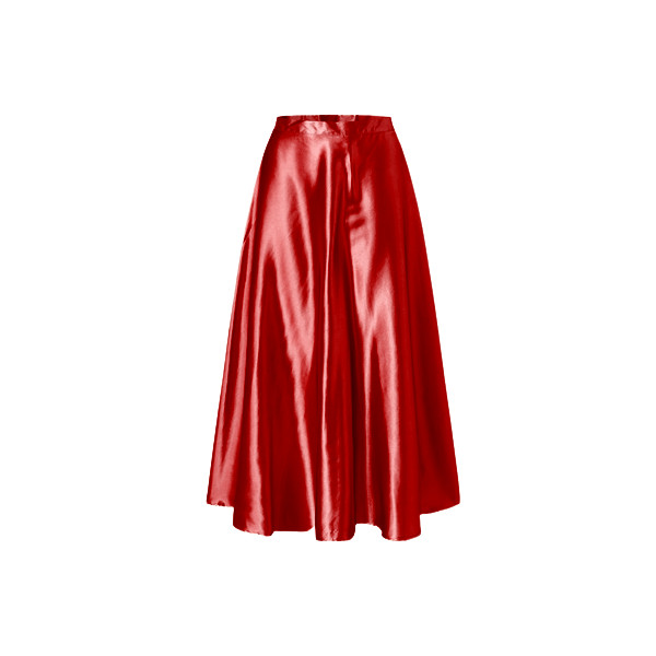 Jupe évasée en satin rouge – Isis collection