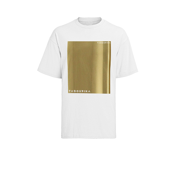 T-shirt blanc design doré Tadoupika