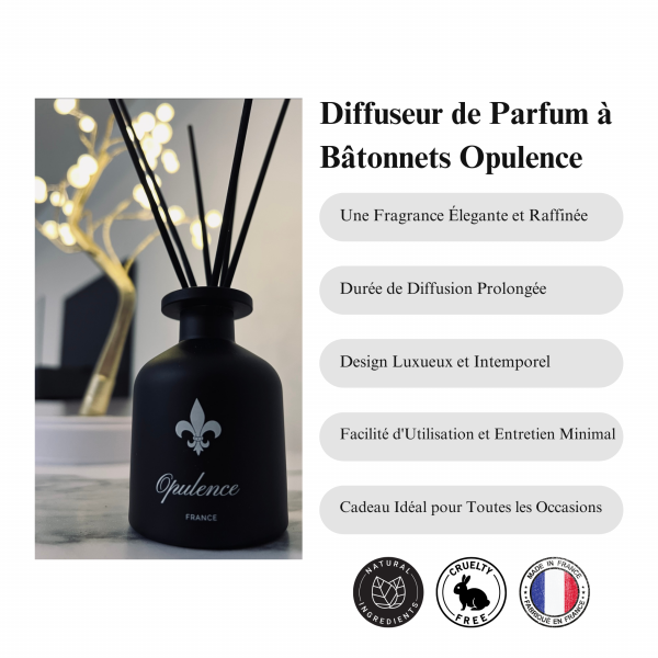 Diffuseur de parfum à bâtonnets Opulence avantages et bienfaits